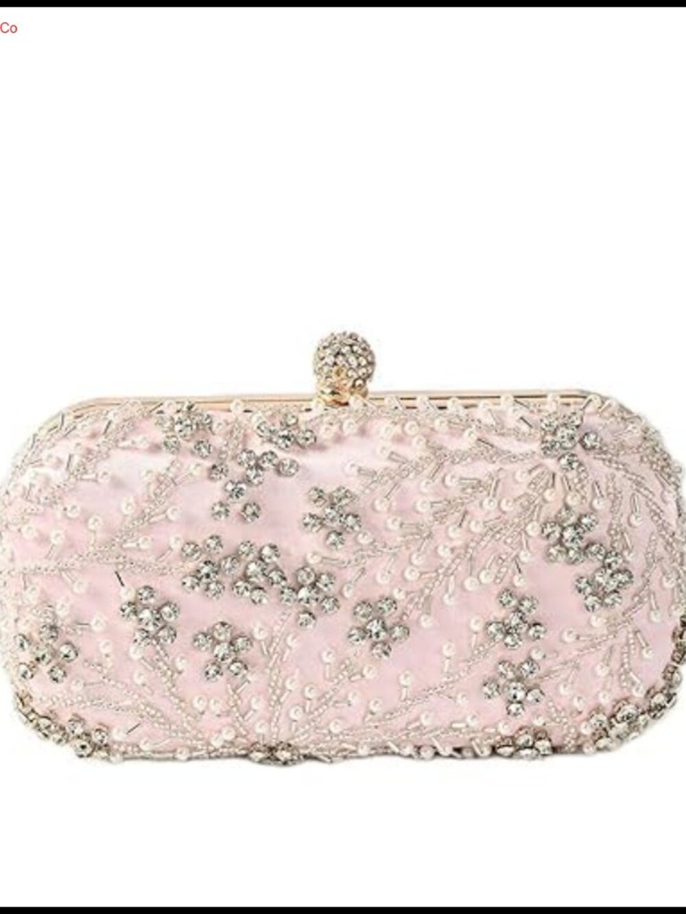 Pearl Floral Clutch Evening Bag Removable Chain Crossbody Formal